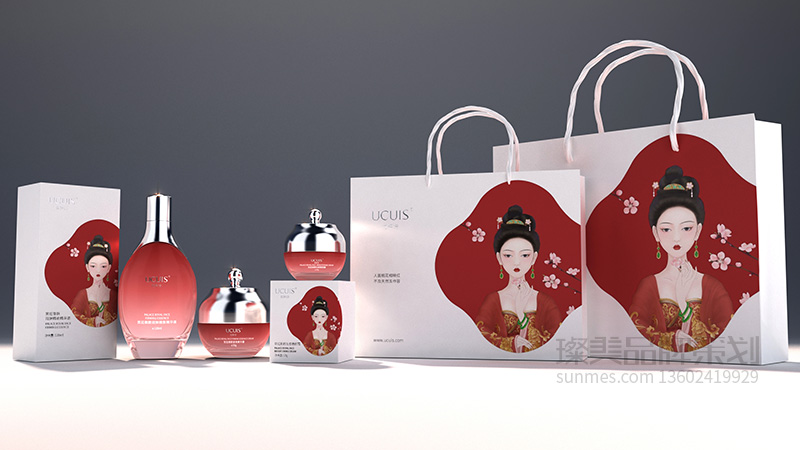 ucuis 插畫(huà)國(guó)潮風(fēng)化妝品袋設(shè)計(jì)圖